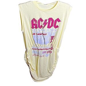 Philco’s A/C D/C Tshirt Dress Yellow Concert Tee Size Medium